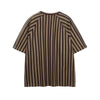 Warm-Season Frosted Revival Letter Print Vertical Stripes T-Shirt