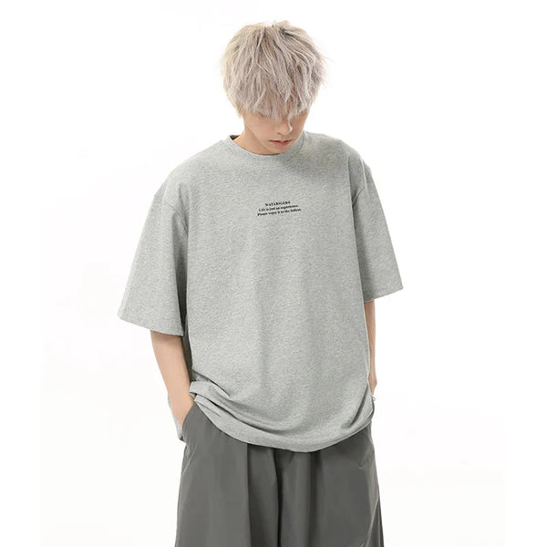 Hallyu Style Letter Print Round T-Shirt alternatif görünüm