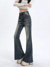 Yüksek Bel Slim Jean Pantolon, yakın çekim — Navra Wear