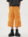 Heavy-duty Multi-pocket Utility Denim Shorts