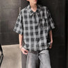 Diamond Check Half-Zip Casual Top