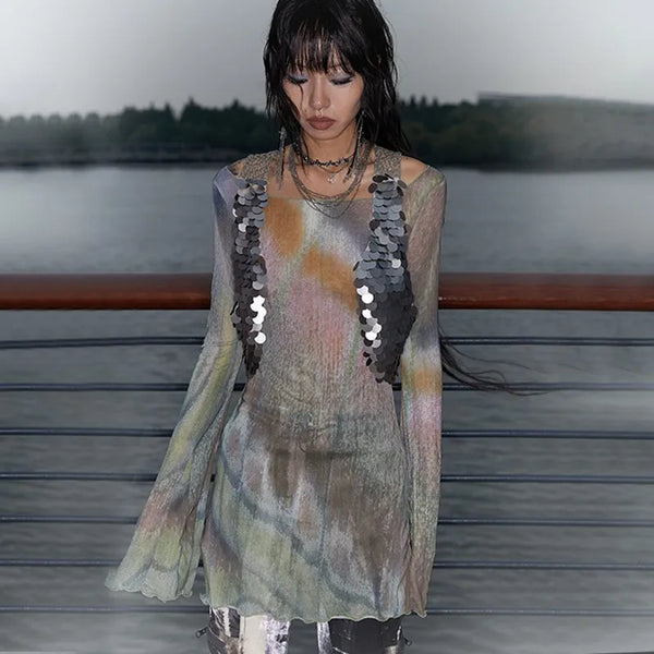 Trashy New-Millennium Tie Dye Mesh T-Shirt alternatif görünüm