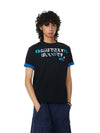 Revival Contrast Paneled Print Crew T-Shirt