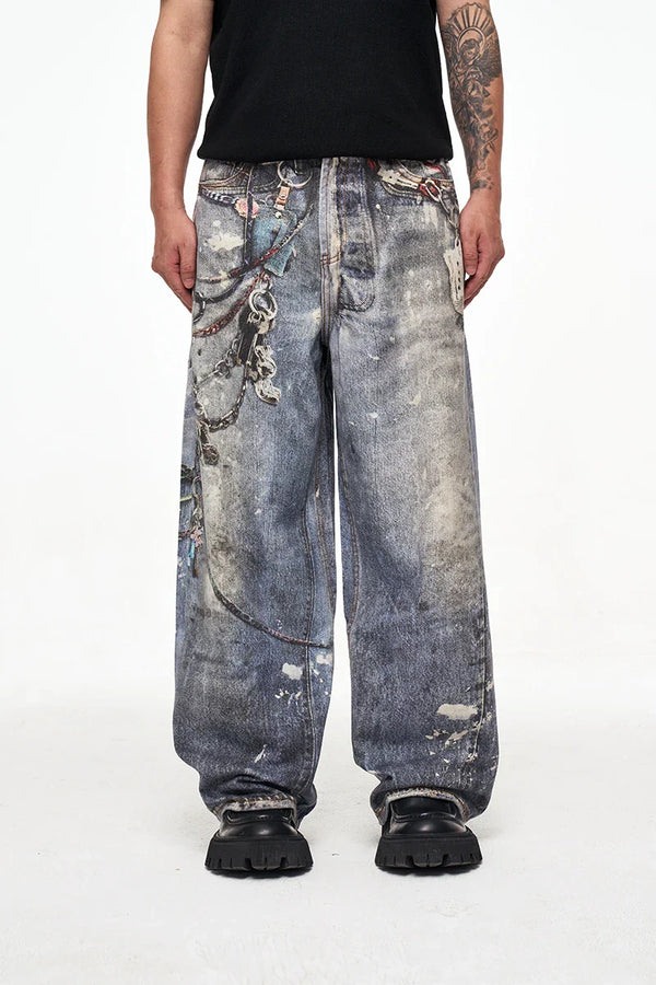 Elevated Luxury Easy Cut Digital Graphic Denim