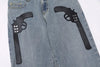 Vintage Punk Rock Baskılı Jean Pantolon, kombin görünüm — Navra Wear