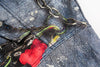 Graphic Chain Detail Denim Jacket