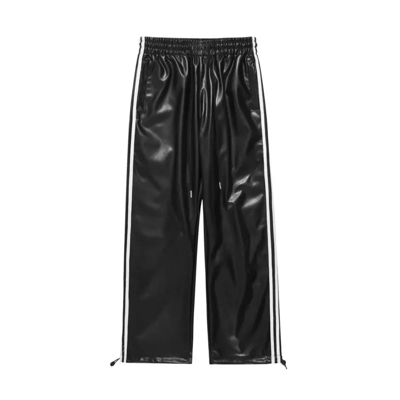 Cloud Velvet Stripe Leather Trousers
