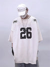Throwback Oversized Letter Print Jersey T-Shirt