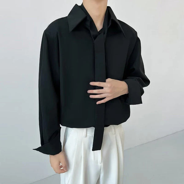 Mens Textured Lapel Luxury Vintage Top alternatif görünüm