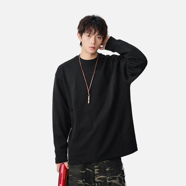 Plush Clean-Tone Color Weekend Long Sleeve T-Shirt alternatif görünüm