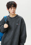 Y2K Bisiklet Yaka Sweatshirt, yakın çekim — Navra Wear