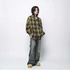Raw Hem Plaid Vintage Long Sleeve Top