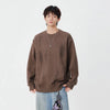 Yıkanmış Bisiklet Yaka Sweatshirt, arka görünüm — Navra Wear