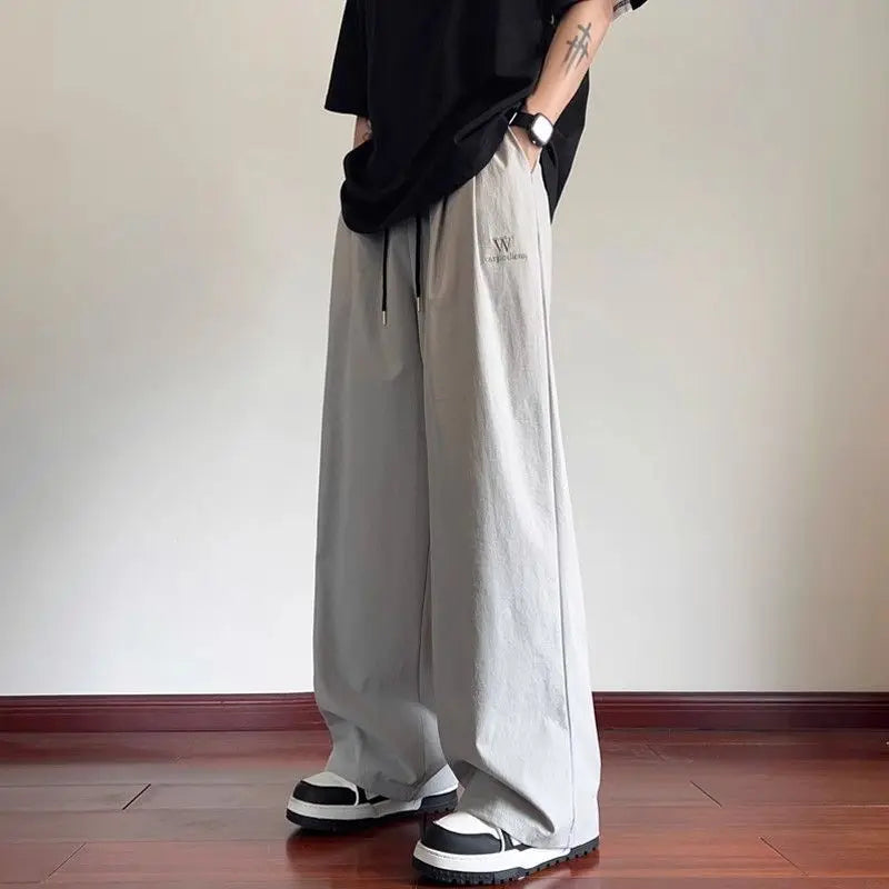 Embroidered Ice Silk Trousers