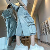 Metro Rinse Utility Denim Shorts