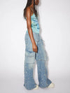 Midnight High-Rise Mosaic Denim Utility Denim
