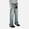 Blue Moustache Effect Rinse Faded Denim