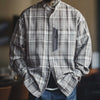 Stand Collar Retro Plaid Casual Shirt