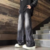 Düz Kesim Gotik Baskılı Jean Pantolon, kombin görünüm — Navra Wear