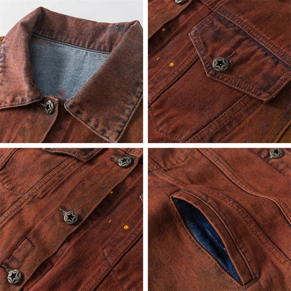 Heritage Rust Long Sleeve Denim Jacket alternatif görünüm