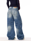 Wardrobe Staple Lightning Pattern Bell Leg Denim