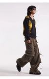 Faux Leather Cargo Trousers