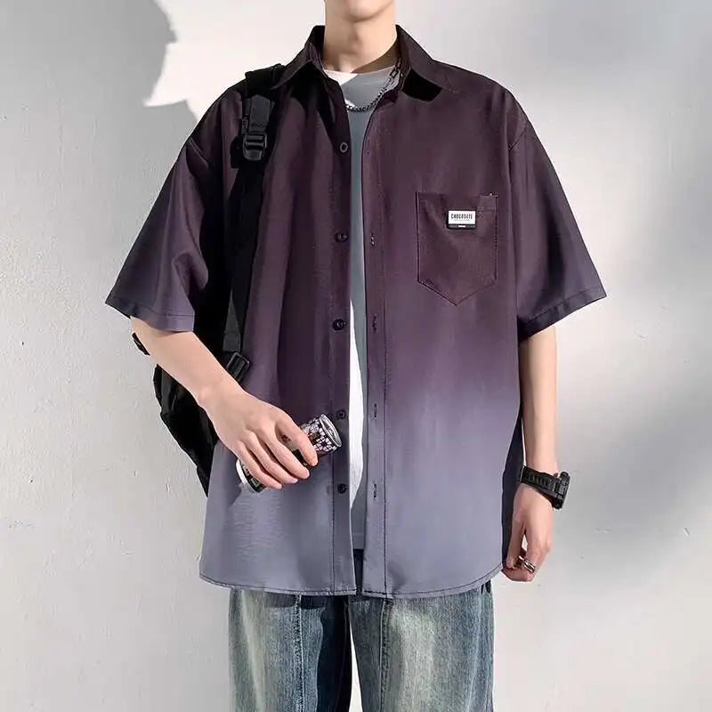 Gradient Fade Casual Oversized Short Top