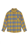 Drape-Fit Plaid Oversized Long Shirt