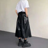 Sleek High Quality Seoul Leather Denim Shorts