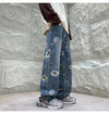 Sleek Modern Botanical Printed Easy Cut Denim