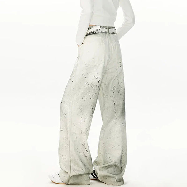 White Relaxed Fit Tie Dyed Classic Denim alternatif görünüm