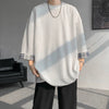 Dalga Baskılı Oversize Tişört, detay görünüm — Navra Wear