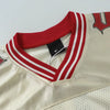 Plush Designed Print Spliced V-Neck Sport T-Shirt