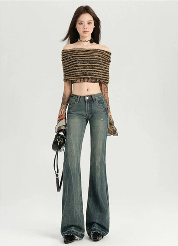 Chic Bell Mid-Waist Stretch Denim alternatif görünüm