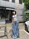 Butter-Smooth Botanical Bell Leg High-Rise Denim