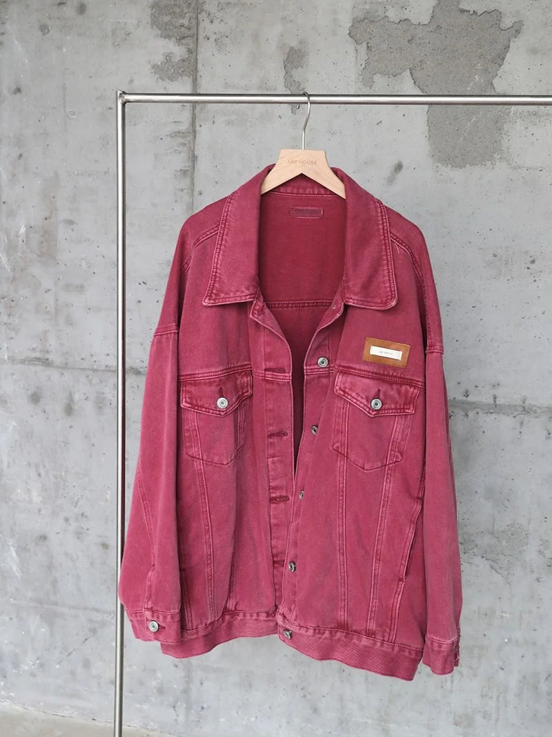 Women Blush Buckle Relaxed Denim Jacket