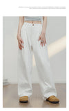 White Cotton Wide-Leg