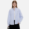 Satin Stripe Tapered Long Sleeve Shirt
