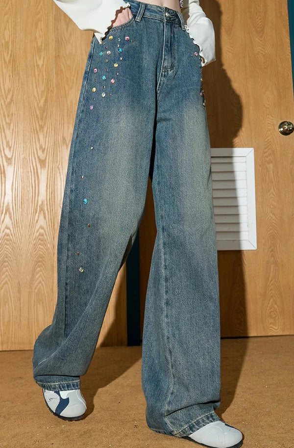 Durable 2000s Beaded High-Rise Bell Denim alternatif görünüm