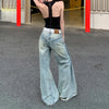 2000s Heritage Low Rise Torn Bell Leg Denim