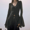 Obsidian Flare Sleeve V-Neck Blouses T-Shirt