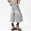 Sleek Heritage Rinse Straight Cropped Denim Shorts