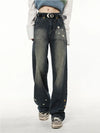 Stellar-Adorned Bell-Leg Denim