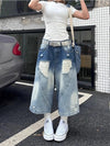 2000s Metro High-Rise Torn Denim Shorts