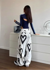 Heart Print Elastic Joggers
