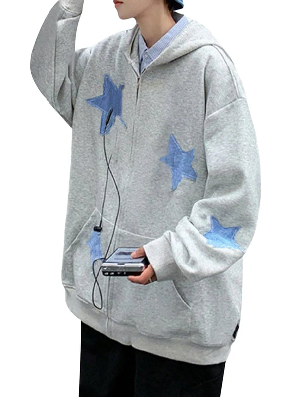 Night Sky Zip Long Hoodie alternatif görünüm