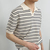 Men's Easy-Wear Prestige Knitted Bar-Print Collar-Knit T-Shirt