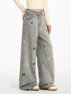 Vintage Wide Leg Jean Pantolon, kombin görünüm — Navra Wear