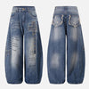 Heritage Mosaic Design Torn Bell Leg Denim