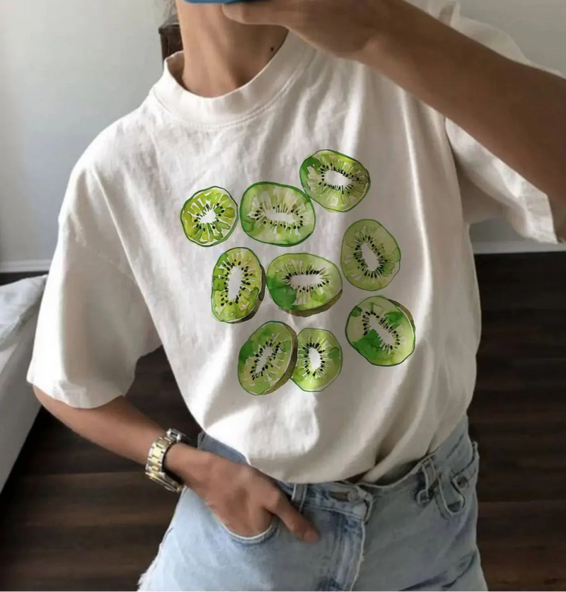 Women Iced Back-In-Time Fruit Print Everyday T-Shirt